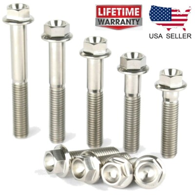 Titanium M7 Bolts Hex Flange Head 10,12,15,18,20,25,30,35,40,45,50,55,60mm x 1mm