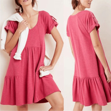 Anthropologie Saturday Sunday Kathie Flounced Relaxed fit Dress Pink small