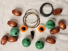Vintage Macrame Owl Eyes Beak/Beads/Metal Rings Hoops/Wire Craft Sets