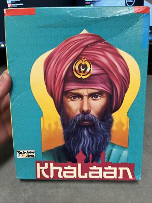 1990 Khalaan Boxed IBM 3.5'' PC Computer Game Complete In Box Good Condition