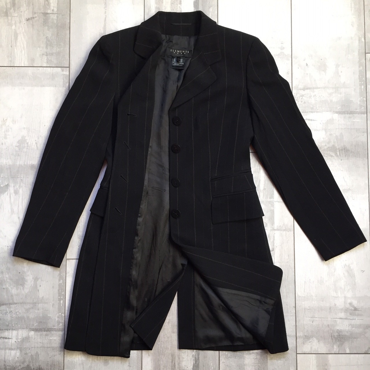 ESCADA ELEMENTS STRIPED WOOL COAT JACKET34 US4 XS - image 1