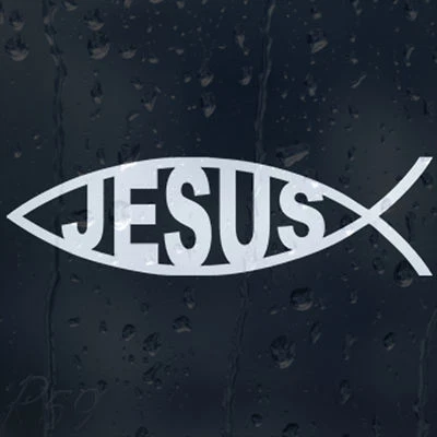 ARASTICK-UK Jesus Ichthys Fish Christian Symbol Decal Vinyl Sticker For Window Bumper Panel