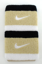 Nike Swoosh Wristbands Dri-Fit Black/Team Gold/White