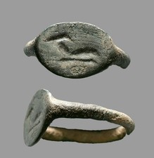 Anello antico con sigillo stambecco Masopotamia vicino orientale sigillo animale 600 a.C. autentico