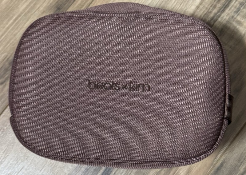 Beats x Kim Brown Zippered Headphone Carrying Case Pouch cable charger 