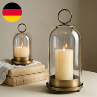 Sziqiqi Windlicht KerzenstäNder FüR Stumpenkerzen In Messing-Optik, 2Er-Set | Gr