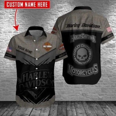 Personalized Harley Motor Racing Davidson Casual Button Down Shirt Unisex Adults