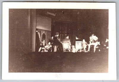 Vtg B&W Snapshot Theater Stage Play Actors Performance Costumes Props 1930s