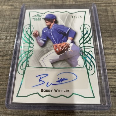 2021 Leaf Trinity Bobby Witt Jr. Rookie Auto green #/75 KC Royals Rc