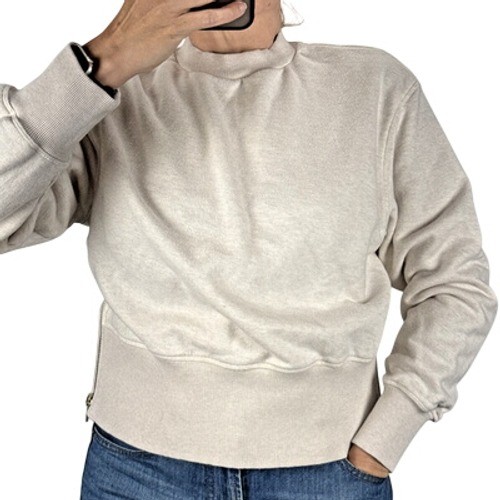 Eton, Varley Womens Eton Sweat Side Zip Sweatshirt Size S Cream Peached Sweat