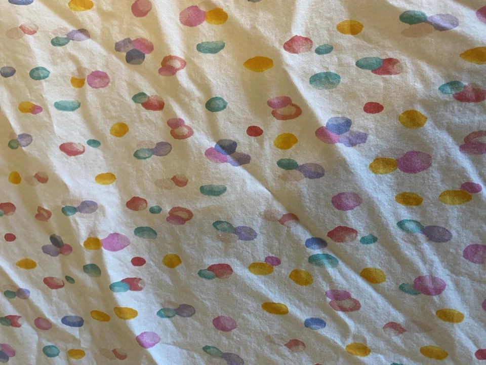 Juego completo de sábanas Pottery Barn Teen puntos de colores 1 ajuste 1 algodón orgánico plano Foto 2 de 4