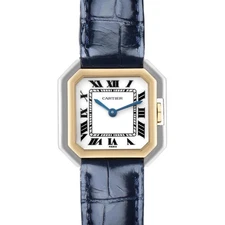 Cartier Ceinture Yellow Gold Steel White Roman Ladies Watch 78100