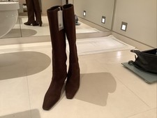 H&M Brown Suede Long Boots UK Size 6