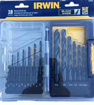 Irwin Industrial Tools 314018 Black Oxide Drill Bit Set, 18-Piece