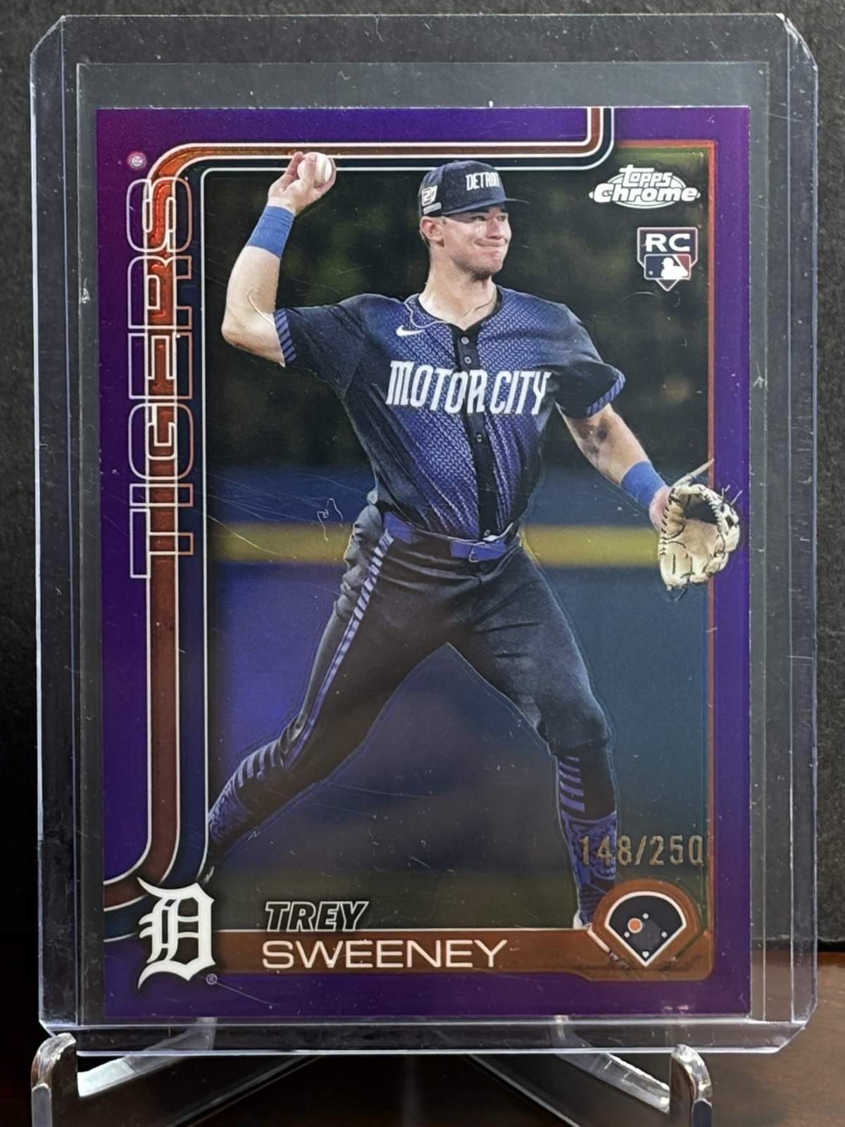 2025 Topps Chrome #6 Trey Sweeney RC Purple Refractor Parallel/250