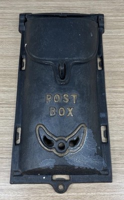 Antique Cast Iron Post Mail Box Double Flap Lockable Hole Cira 1920 s