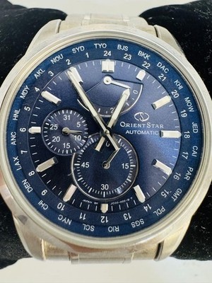 Herrenuhr Automatik Orient Star World Time JC00-D0-B Blaues Zifferblatt...
