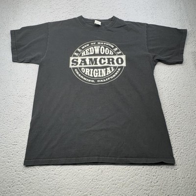 Sons of Anarchy SAMCRO Shirt Mens Large Black Redwood Original Biker TV