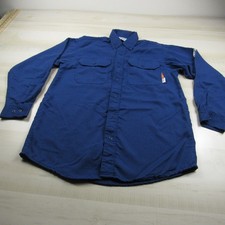 Rasco Shirt Mens Medium Blue DH Air FR Fire Resistant Button Down Westex Cat 2