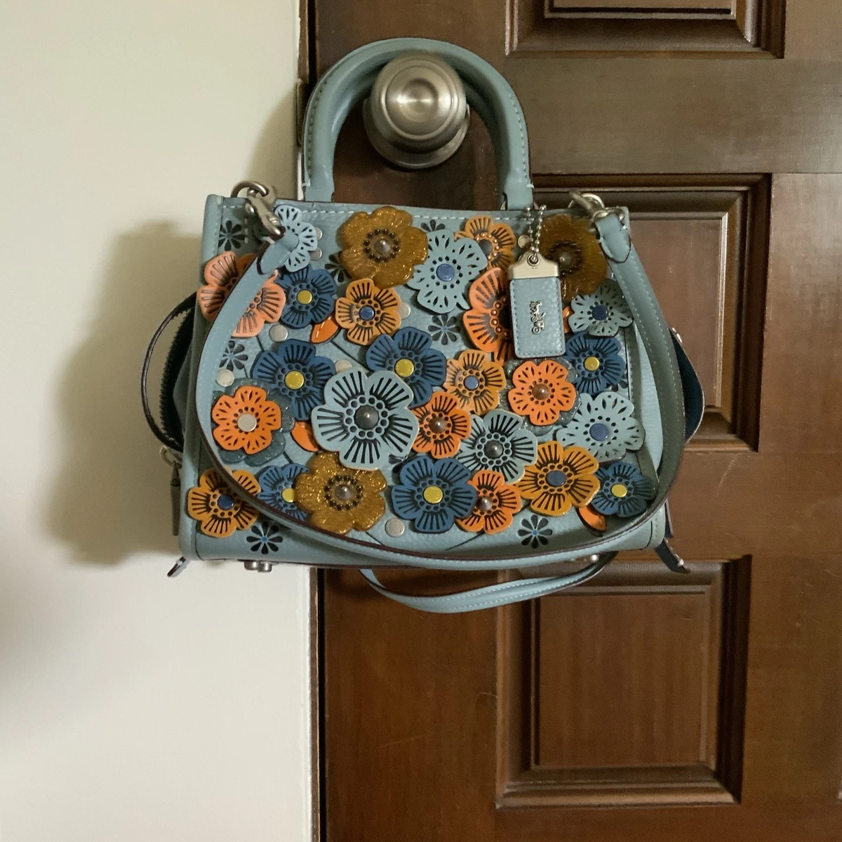 Coach Rogue Satchel/Top Handle Bag Floral Bags & Handbags for