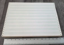 Vintage Green Bar Continuous Computer Paper 14-7/8" x 11" – 100 Sheets – 76 Line