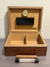 Prometheus Cigar Humidor Burl Wood High Gloss Finish with Hygrometer