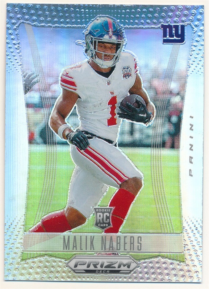 MALIK NABERS 2024 PANINI PRIZM DECA #228 RC ROOKIE SILVER PRIZMS GIANTS MINT SP