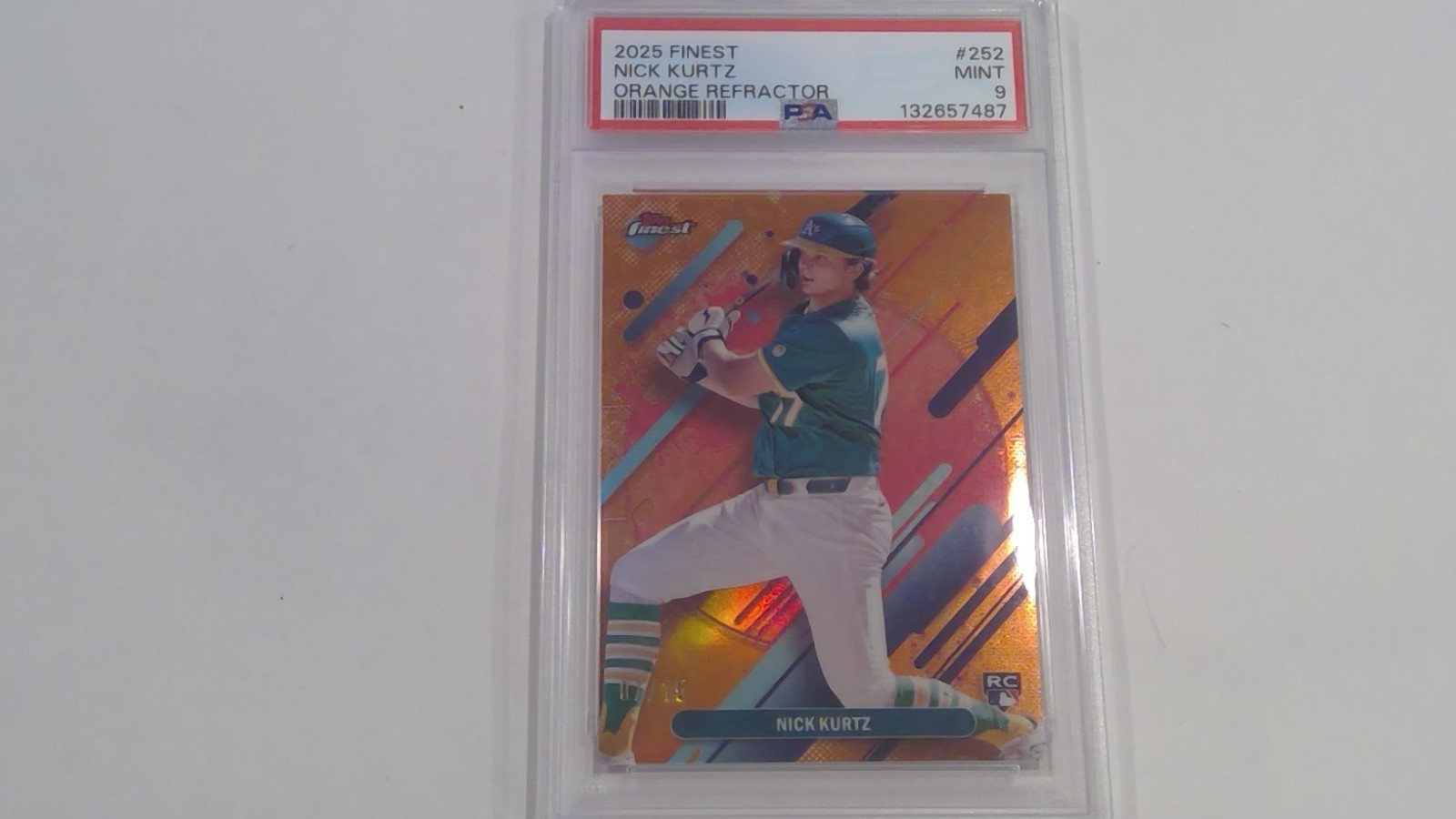 2025 Topps Finest - Rare Nick Kurtz #252 Orange Refractor /15 (RC)