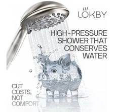 LOKBY High Pressure Shower Head with Handheld Spray - 6-Mode Detachable Handh...