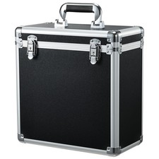 Vinyl Record Storage Case LP Album Collection 1365 cubic inches, Black