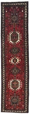 Vintage Tribal Geometric Runner Rug 2X8 ft Red Narrow Oriental Hallway Carpet