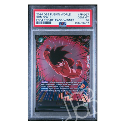 Dragon Ball Super Card Son Goku FP-027 Pre Release Winner EN - PSA