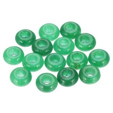 15 Pcs Natural Large Hole Gemstone Beads for DIY Jewelry Craft, Green
