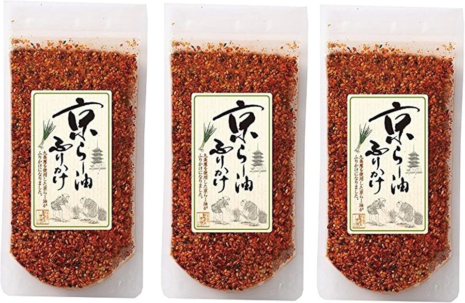 OCHANOKO SAI SAI KYOTO FURIKAKE Ra-Yu RAYU SPRINKLE SEASONING CHILLI OIL 80g × 3 Pack