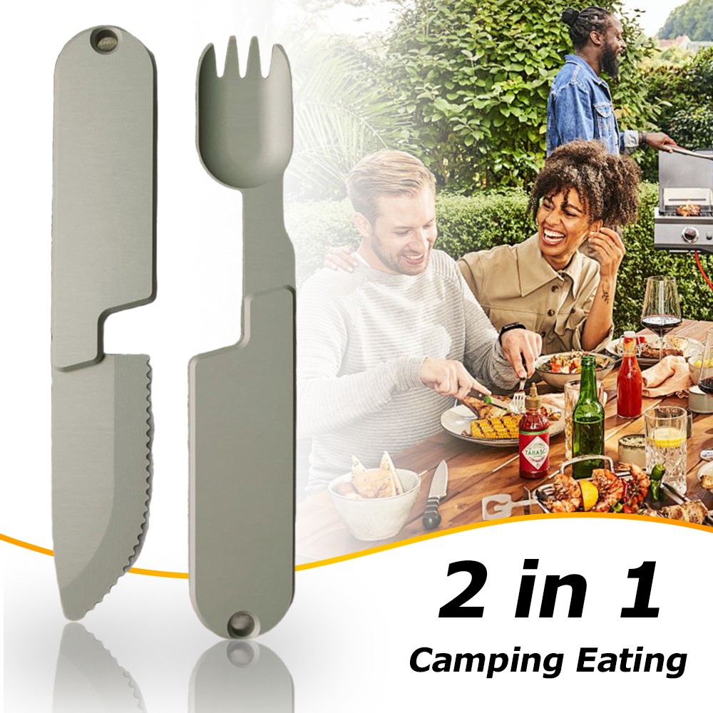 Kit de cuchillo de horquilla 2 en 1 utensilios portátiles desmontables magnéticos 1-3 piezas