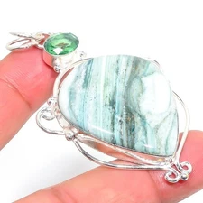 Blue Rhodochrosite Gemstone Handmade 925 Sterling Silver Jewelry Pendant  RM-83