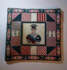 ANTIQUE VINTAGE HANDMADE KING ROYALTY ARTWORK 12"×12"