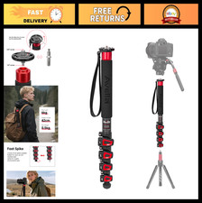 58" Carbon Fiber Monopod - Professional Telescopic Camera Support for DSLR, Cano