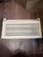 Vintage Mid Century Modern Rattan Magazine Rack Wood Frame Cane Weave See Pics