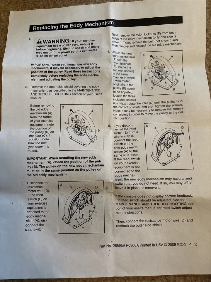 Recumbent Bike Nordic Track C3 si  Magnetic resistance Eddy Brake - Image 4 of 4