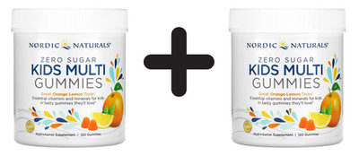 2 x Nordic Naturals Kids Multi, Zero Sugar Orange Lemon - 120 (312,29 EUR/kg)