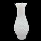 Vintage 10" White Milk Glass Hobnail Hurricane Lamp Chimney Shade 2.75" Fitter