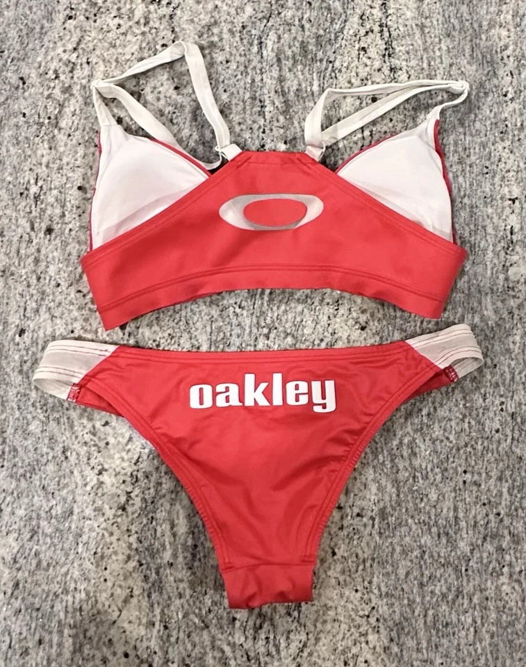 Maiô Oakley XS biquíni vermelho top e parte inferior feminino/jovens meninas - Imagem 2 de 4