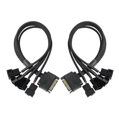 SATA to 3 Pin 4 Pin Fan Adapter,15pin SATA to 4 x 3 pin / 4 Pin 12V PC Case F...