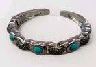 Michael Dawkins Starry Night Sterling Silver Turquoise Cuff Bracelet 6 3/4"