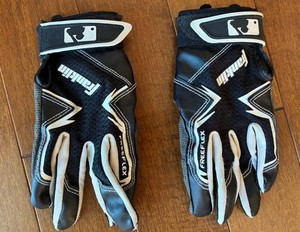 YOUTH BLACK SIZE S/M BASEBALL BATTING Gloves FRANKLIN FREEFLEX FX2 OFFICAL MLB