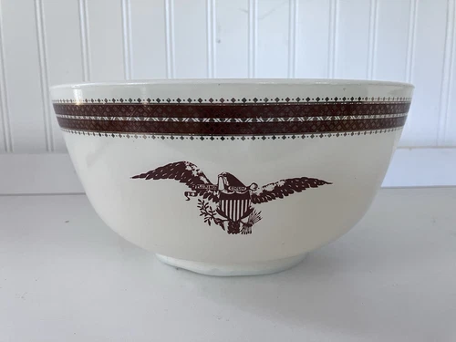 Pyrex Federal Eagle 479-B 3 Quart Mixing Bowl Vintage 9” Gold on Ribbon Rim