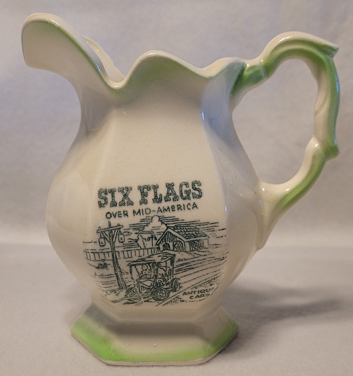 Vintage Six Flags Over Mid-America Ceramic Creamer Pitcher