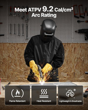 Flame Resistant Welding Jacket, Heavy Duty Split Cowhide Leather Sleeves  444