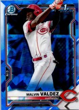 2021 Bowman Chrome Sapphire Malvin Valdez BCP-184 Refractor Cincinnati Reds